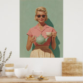Retro-Chic-Teeparty Poster (Küche)