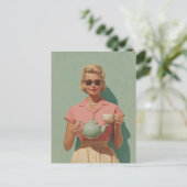 Retro-Chic-Teeparty Postkarte (Stehend Vorderseite)