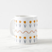 Retro Chic Terracotta Green Tulip Bold Y2K Kaffeetasse (Vorderseite Links)