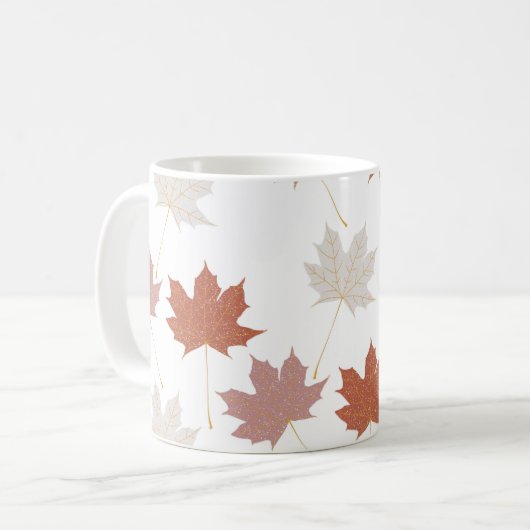Retro Chic Terracotta Maple Blätter Herbst Inspiri Kaffeetasse (Vorderseite Links)