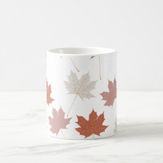 Retro Chic Terracotta Maple Blätter Herbst Inspiri Kaffeetasse (Mittel)