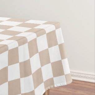 Retro Chic Trendkaffee White Checkered Muster Tischdecke