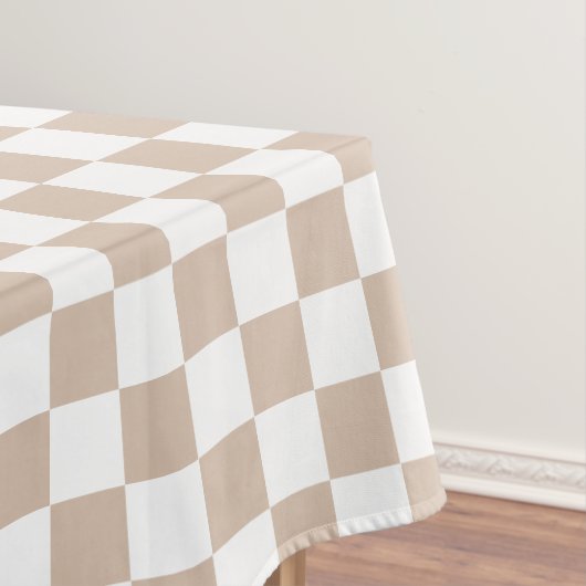 Retro Chic Trendkaffee White Checkered Muster Tischdecke (Beispiel)