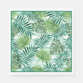 Retro Chic Tropical Green Palm Blätter Art Pattern Serviette (Vorderseite)