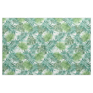 Retro Chic Tropical Green Palm Blätter Muster Stoff