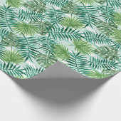 Retro Chic Tropical Green Palm Tree Blätter Foliag Geschenkpapier (Ecke)