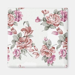 Retro Chic Verspielte Mädchenhafte Blumen Magnet