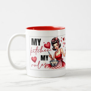 Retro Chic: Vintage Pop Art Lustiger Humor Zitat Zweifarbige Tasse