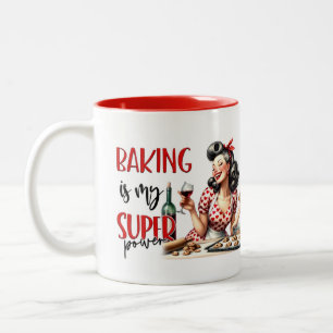 Retro Chic: Vintager Pop Kunst Funny Humoriges Zit Zweifarbige Tasse