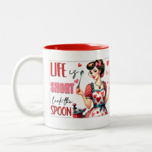 Retro Chic: Vintager Pop Kunst Funny Spaß Zitat Zweifarbige Tasse