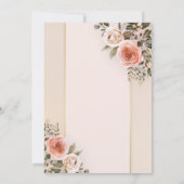 Retro Chic Watercolor Blush Pink Roses Wedding Einladung (Rückseite)