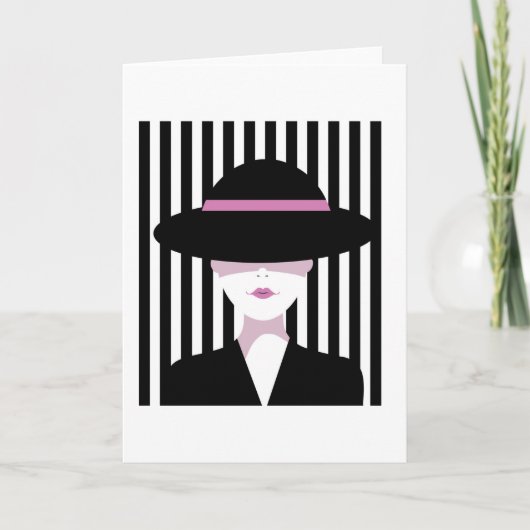 Retro Chic Woman Karte (Vorderseite)