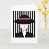 Retro Chic Woman Karte (Gelbe Blume)