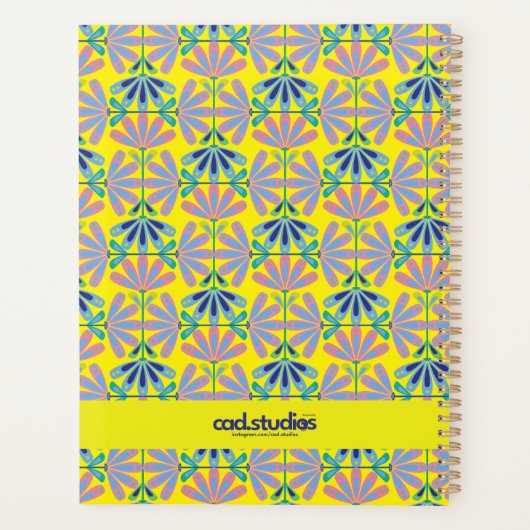 Retro Chic Yellow Planner Planer (Rückseite)