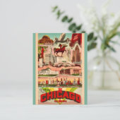Retro Chicago Attraktionen Postkarte (Stehend Vorderseite)