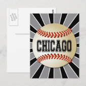 RETRO CHICAGO BASEBALL POSTKARTE (Vorne/Hinten)