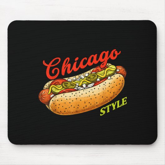 Retro Chicago Hot Dog Hotdog Tourist Summer Souven Mousepad (Vorne)