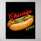 Retro Chicago Hot Dog Hotdog Tourist Summer Souven Poster (Vorne)