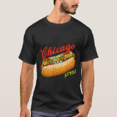 Retro Chicago Hot Dog Hotdog Tourist Summer Souven T-Shirt (Vorderseite)