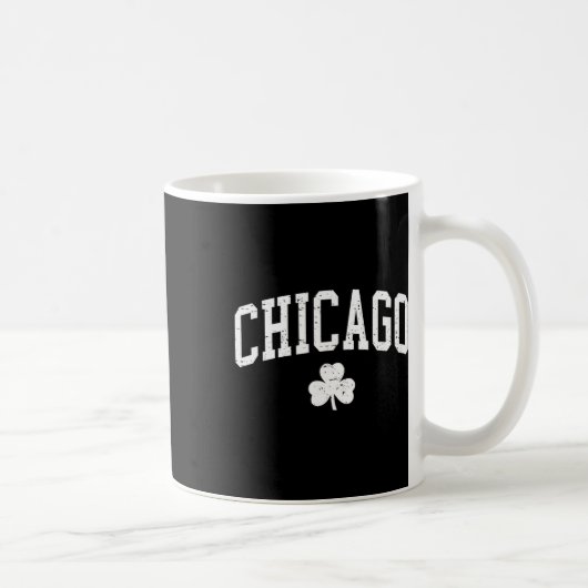 Retro Chicago Il St Patricks Day Glücksklee Souven Kaffeetasse (Rechts)