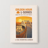 Retro Chicago Illinois Route 66 Start Wahrzeichen  Button (Vorderseite)