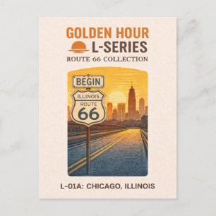 Retro Chicago Illinois Route 66 Startpunkt Wahrzei Feiertagspostkarte
