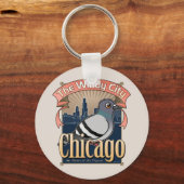 Retro Chicago Pigeon Schlüsselanhänger (Vorderseite)
