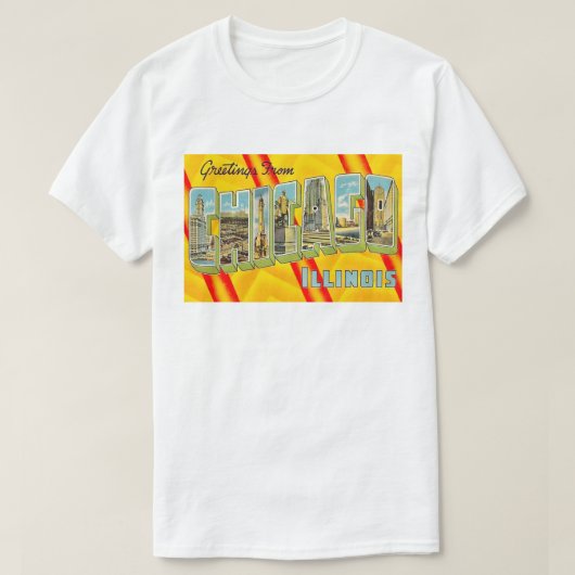 Retro Chicago Postcard T Shirt (Design vorne)