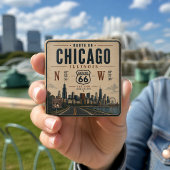 Retro-Chicago-Route-66-Kühlschrankmagnet Magnet