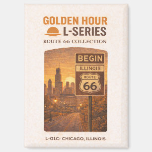 Retro Chicago Route 66 Start Landmark Kunst Magnet