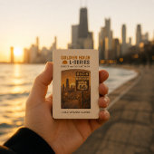 Retro Chicago Route 66 Start Landmark Kunst Spielkarten