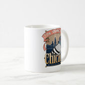 Retro Chicago-Taube Kaffeetasse (VorderseiteRechts)