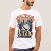 Retro Chicago-Taube T-Shirt (Vorderseite)