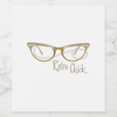 Retro Chick Weinetikett (Einzelnes Label)