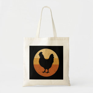 Retro Chicken Abzeichen Shirt - Vintag Bauernhof Tragetasche