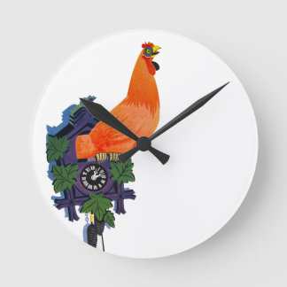 Retro Chicken Coo Coo Clock Rooster Time Vintag Runde Wanduhr