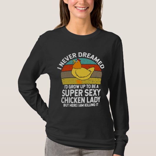 Retro chicken lady   T-Shirt (Vorderseite)