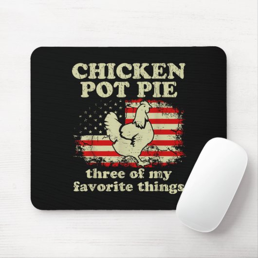 Retro Chicken T E Three Of My Favorite Things Funn Mousepad (Mit Mouse)