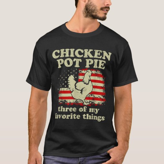 Retro Chicken T E Three Of My Favorite Things Funn T-Shirt (Vorderseite)