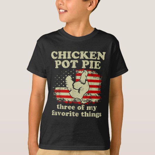 Retro Chicken T E Three Of My Favorite Things Funn T-Shirt (Vorderseite)