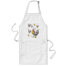 Retro Chickens Lange Schürze