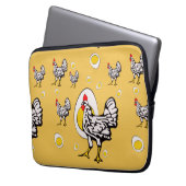 Retro Chickens Laptopschutzhülle (Vorderseite Links)