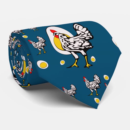Retro Chickens Neck Tie Krawatte (Gerollt)