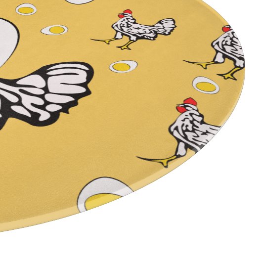 Retro Chickens Schneidebrett (Ecke)