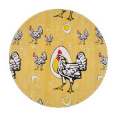 Retro Chickens Schneidebrett (Vorderseite)