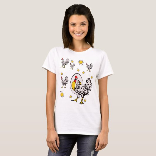 Retro Chickens T-Shirt (Vorne ganz)