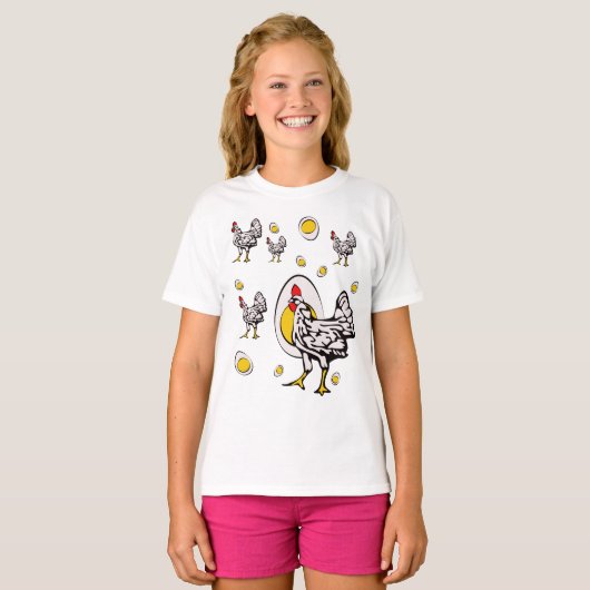 Retro Chickens T-Shirt (Vorne ganz)