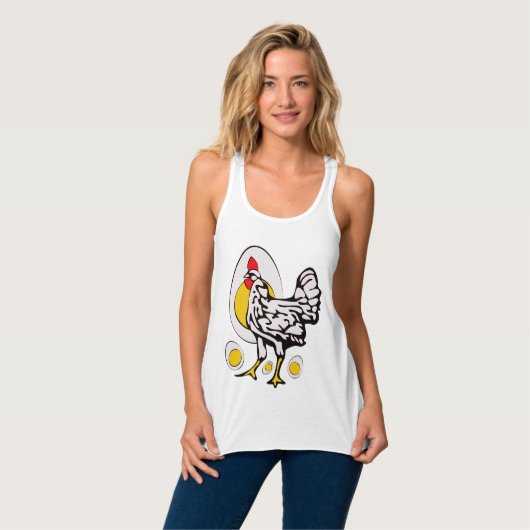 Retro Chickens Tank Top (Vorderseite Vollansicht)