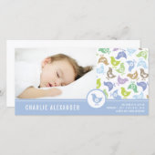 Retro Chicks Junge Geburtshinweis Foto-Karte Ankündigung (Vorne/Hinten)