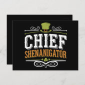 Retro Chief Shenanigator Lucky Leprechaun Hat Postkarte (Vorne/Hinten)